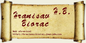 Hranisav Biorac vizit kartica
